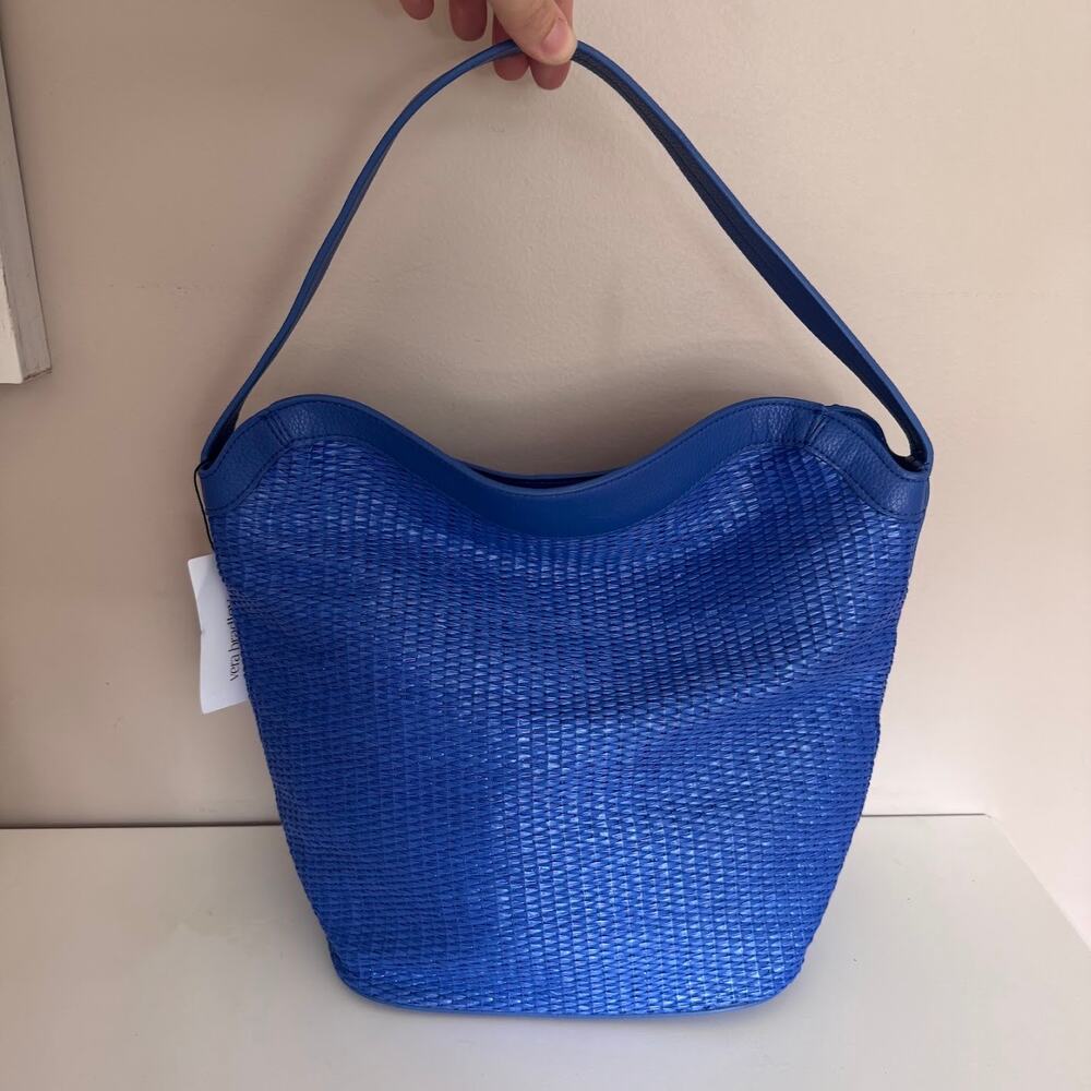 Vera Bradley Woven Blue Slouchy Bucket Shoulder Bag NEW $145